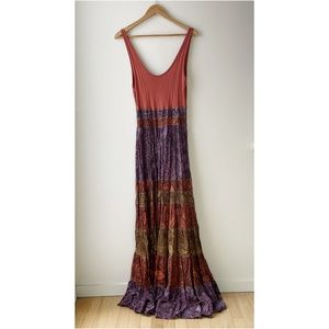 Anthropologie Colima Tiered Multicolor Dress